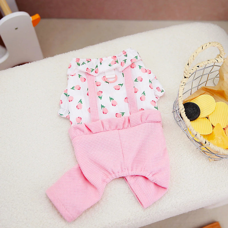flower pattern dog jumpsuit, view 3 - MRSLM