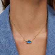 gold-plated crystal pendant necklace - MRSLM