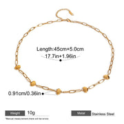 Paper clip love heart necklace, gold plated, view 2 - MRSLM