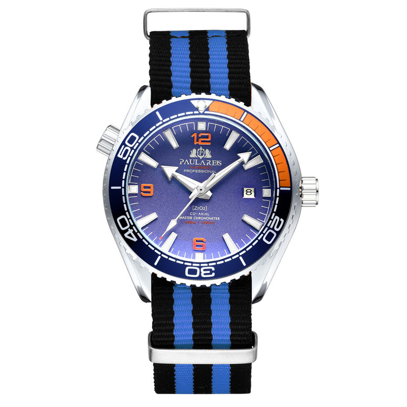 men's automatic mechanical canvas strap watch, view 3 - MRSLM