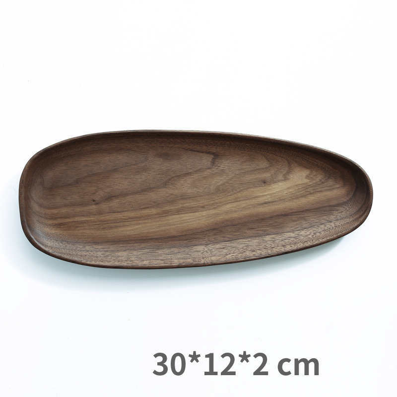 black walnut wooden serving plate, view 3 - MRSLM