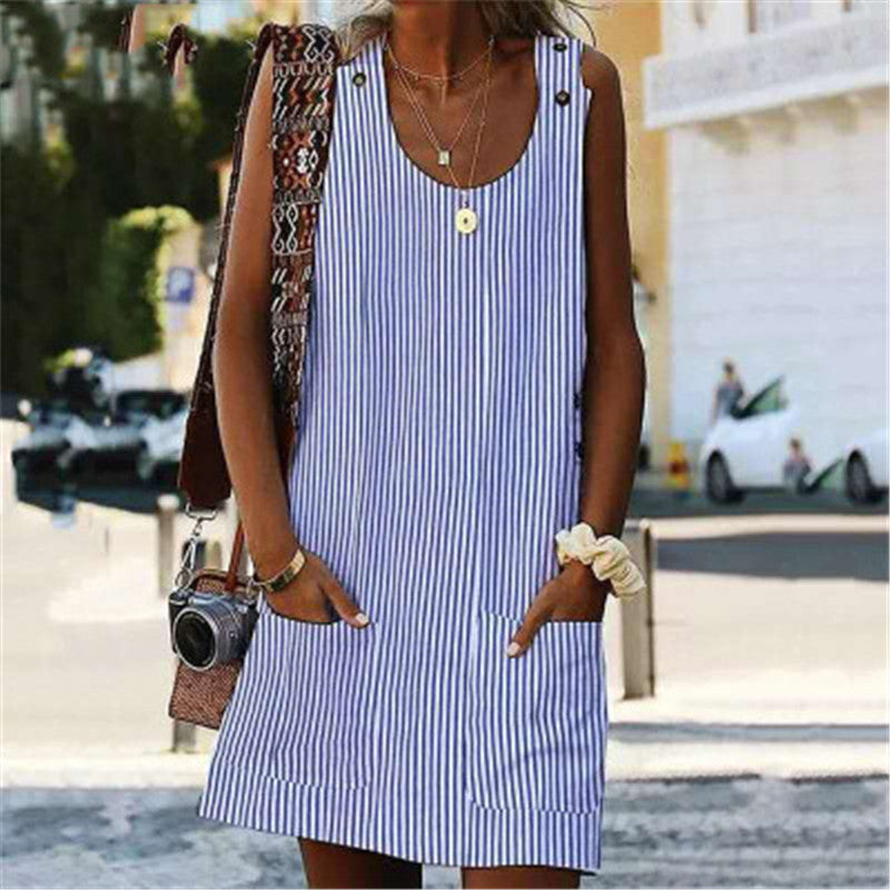 Striped overall jumpsuit skirt, view 16 - MRSLM