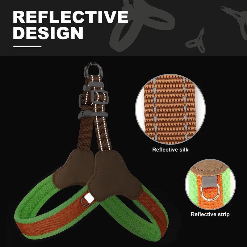 reflective mesh nylon dog harness, view 7 - MRSLM