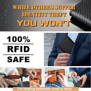 carbon fiber men's slim wallet with RFID, view 5 - MRSLM
