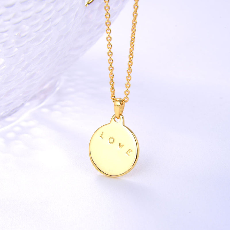 Princess head coin gold plated necklace, view 5 - MRSLM