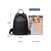 Women's genuine leather backpack with back zip pocket, view 5 - MRSLM