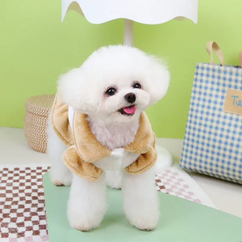 Plush bear collar dress for dogs and cats, view 3 - MRSLM