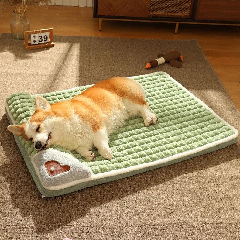 cozy plaid pet sofa bed, view 3 - MRSLM