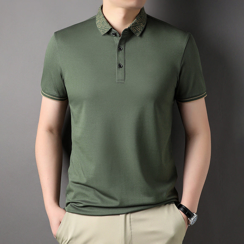 men's polo collar thin T-shirt, view 7 - MRSLM