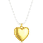embossed love necklace with leather cord, view 4 - MRSLM