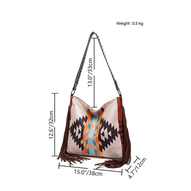 bohemian canvas shoulder bag, view 7 - MRSLM