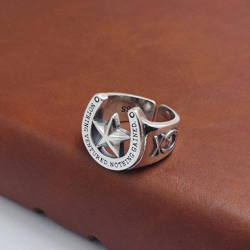 S925 sterling silver pentagram ring - MRSLM
