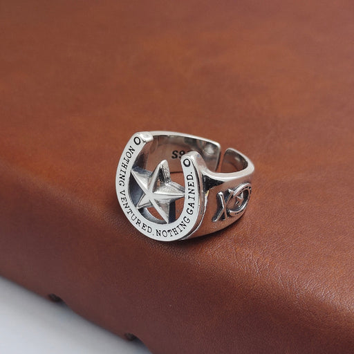 S925 sterling silver pentagram ring - MRSLM