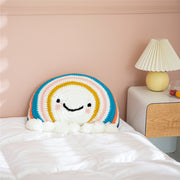 rainbow sunflower crochet cushion, view 3 - MRSLM