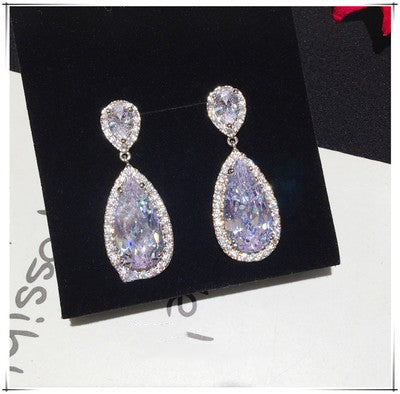 Zircon Crystal Earrings Tassels Long Fashion Women