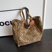 leopard print canvas shoulder bag, view 6 - MRSLM