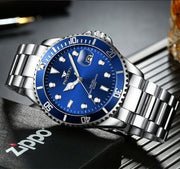 men's stainless steel luminous quartz watch, view 3 - MRSLM