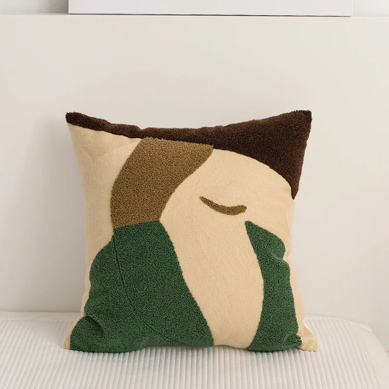 abstract embroidery cushion cover, view 2 - MRSLM