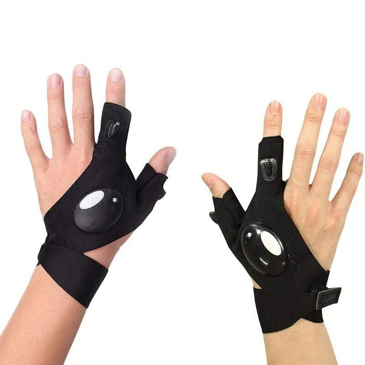 LED Light Fingerless Outdoor Gloves