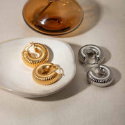 large snail shell hoop earrings, view 7 - MRSLM