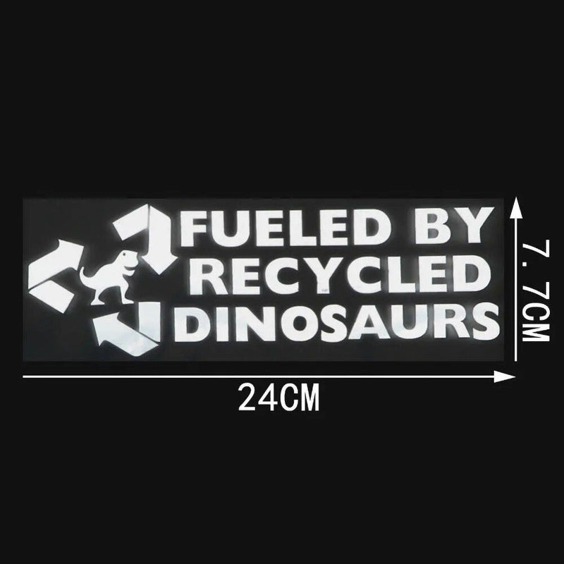 Recycled dinosaurs vinyl car decal, view 3 - MRSLM
