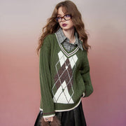 retro rhombus pullover sweater - MRSLM