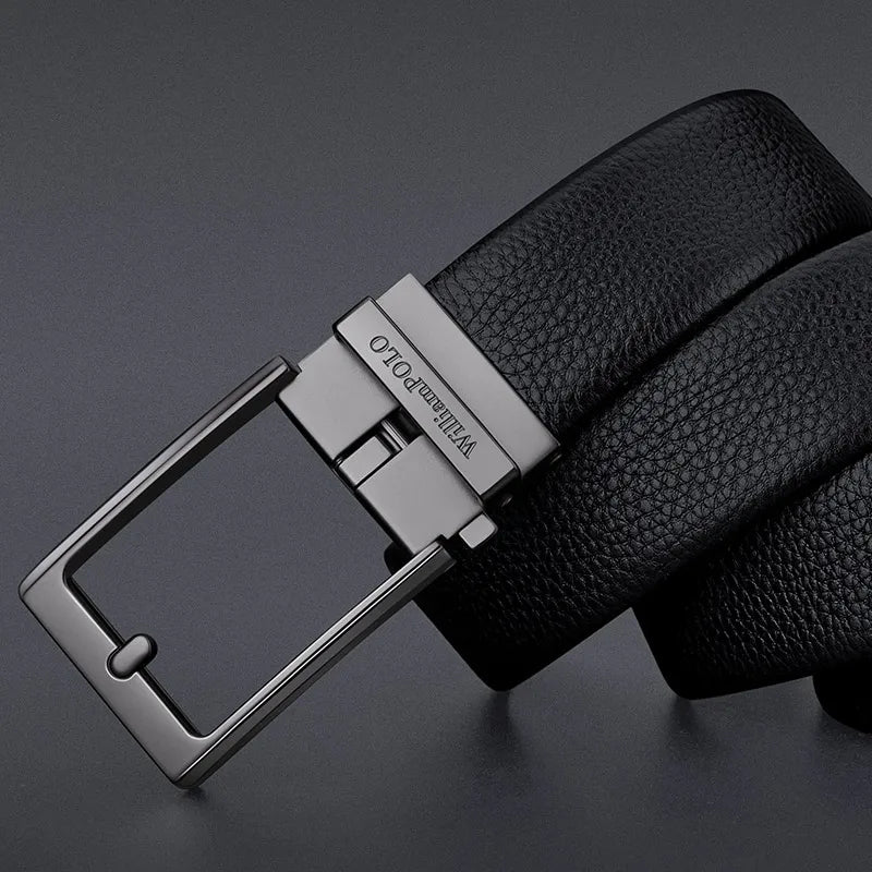 men's leather belt with automatic buckle, view 9 - MRSLM