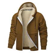 Men's sherpa lined zip-up hoodie jacket, view 2 - MRSLM