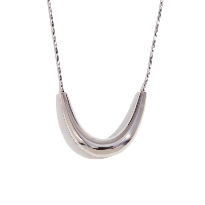 arc v-shaped pendant necklace, view 3 - MRSLM