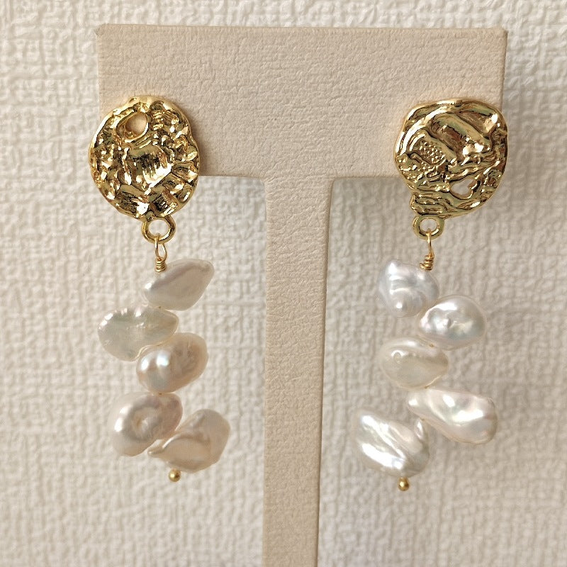baroque pearl earrings, view 3 - MRSLM