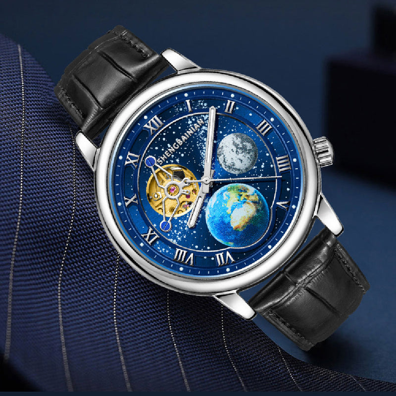 men's luminous starry sky mechanical watch, view 4 - MRSLM