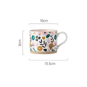 nordic painted flowers ceramic mug, view 3 - MRSLM