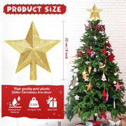 Gold glitter star Christmas tree topper 8 inch, view 5 - MRSLM
