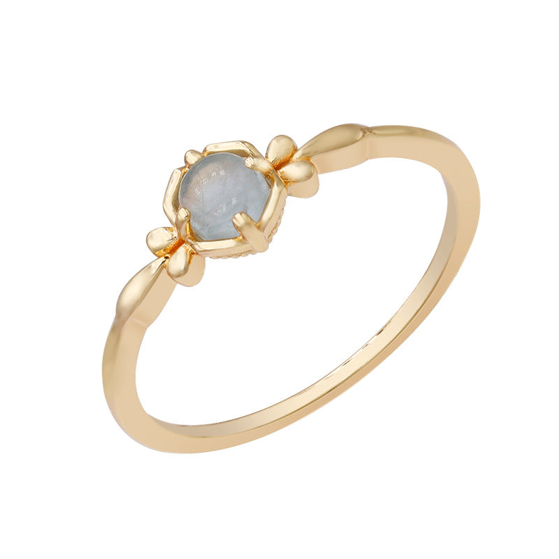 aquamarine gold plated 925 silver thin ring, view 3 - MRSLM
