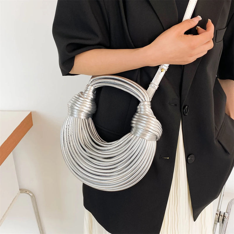 handwoven noodle shoulder bag, view 3 - MRSLM