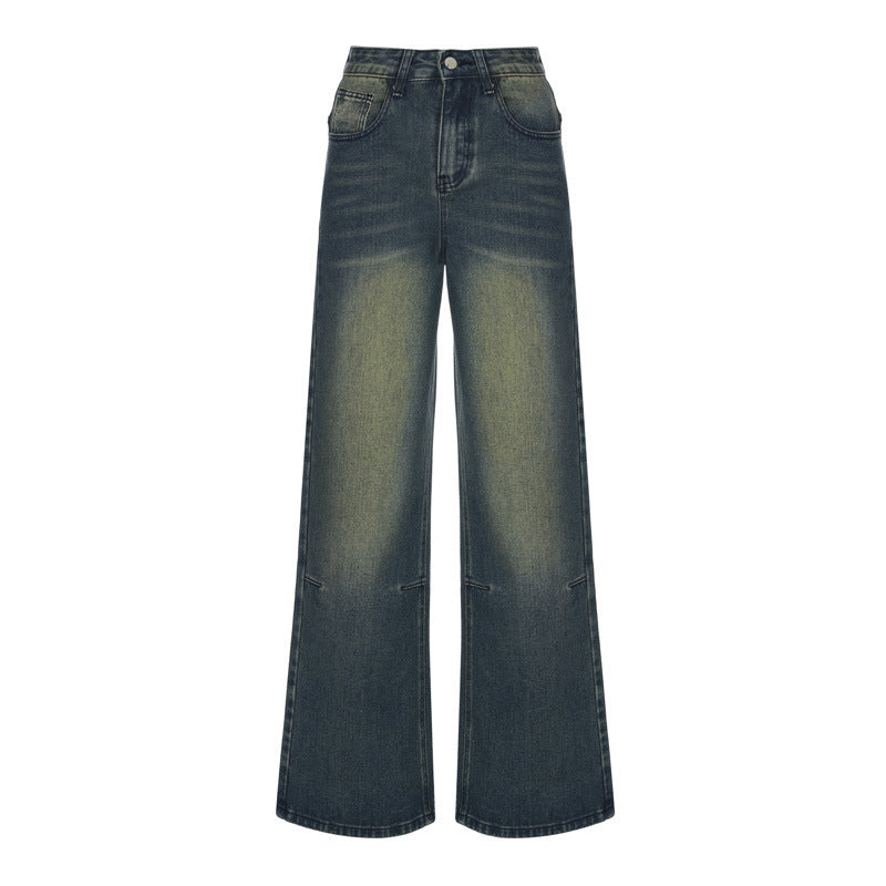 Women's Summer Washed Gradient Retro Mid-waist Jeans