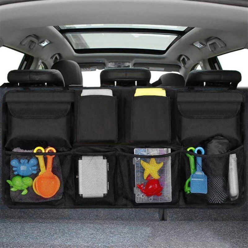 Universal Car Trunk Organizer with Adjustable Backseat Storage Bag