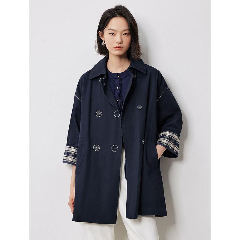 women's autumn long sleeve trench coat, view 3 - MRSLM