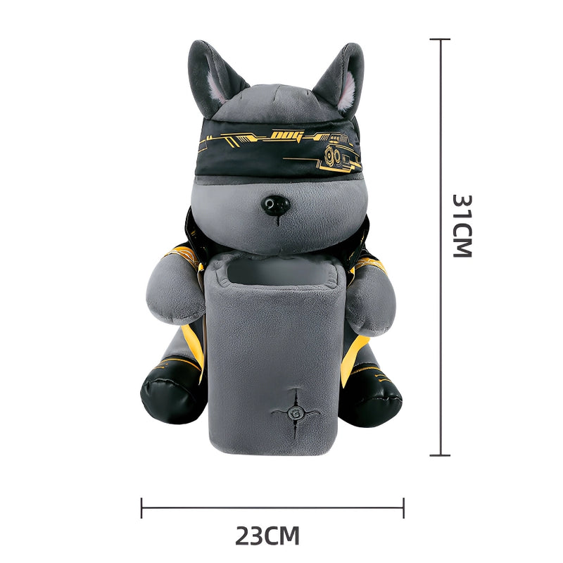 cute 2-in-1 car armrest tissue holder and trash bin, view 2 - MRSLM