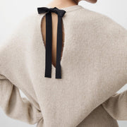flowy knot design dress, view 4 - MRSLM