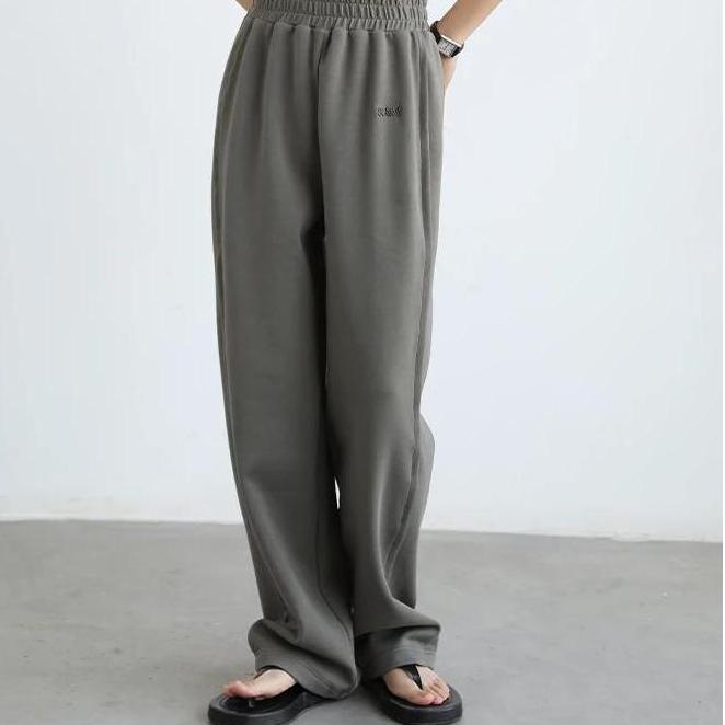 women's elastic waist cotton straight sweatpants - MRSLM