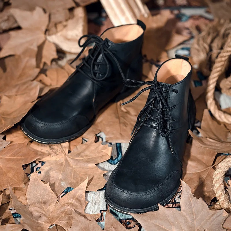 vintage british leather ankle boots - MRSLM