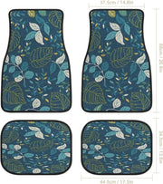 universal blue floral print car floor mats, view 3 - MRSLM
