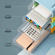multi-layer drawer style pen holder and desk organizer, view 7 - MRSLM