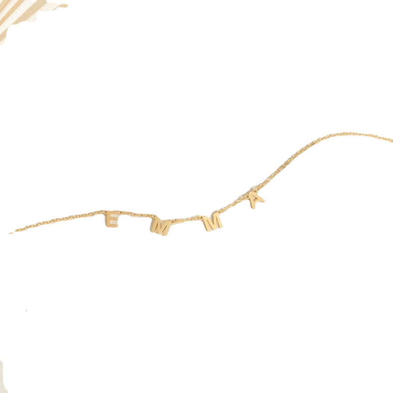 personalized letter name necklace, view 2 - MRSLM