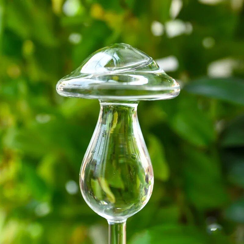 glass mushroom plant self-watering device, view 3 - MRSLM