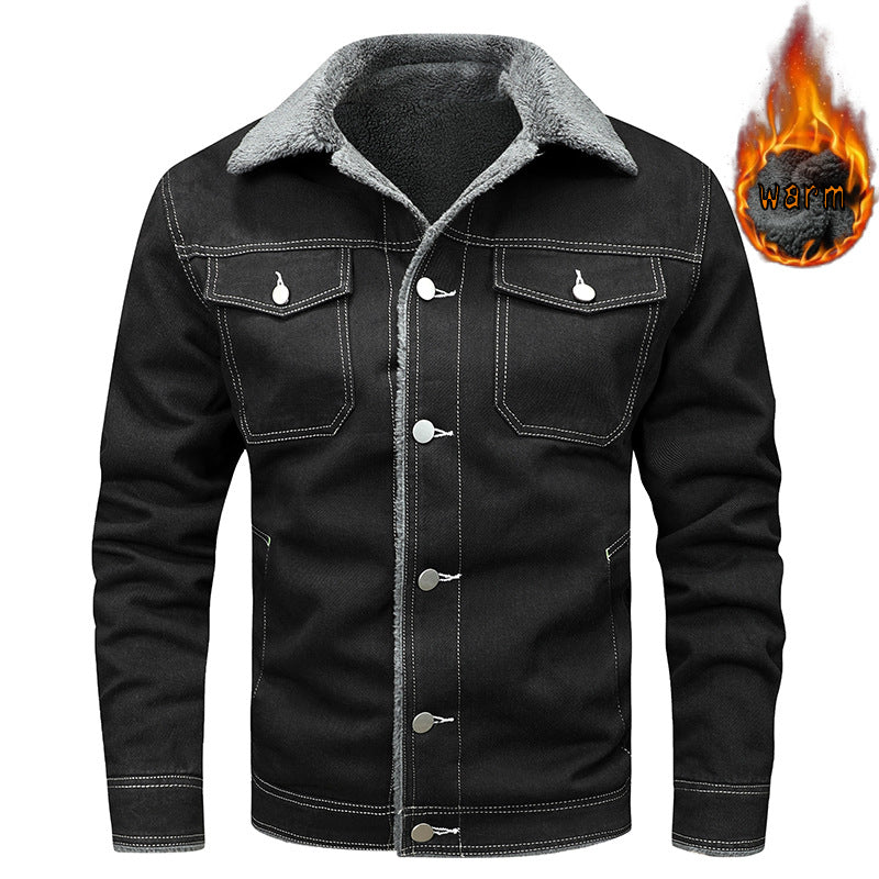 Men's fleece-lined denim jacket, view 5 - MRSLM