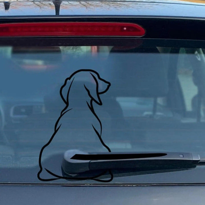 Wagging Dog Tail Car Wiper Decal