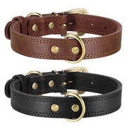 adjustable real leather dog collar, view 7 - MRSLM