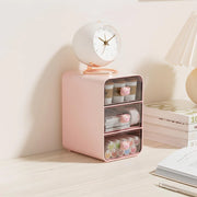 clear acrylic desk organizer with drawers, view 3 - MRSLM